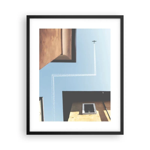 Affiche dans un cadre noir - Poster - Au-dessus du labyrinthe de la ville - 40x50 cm