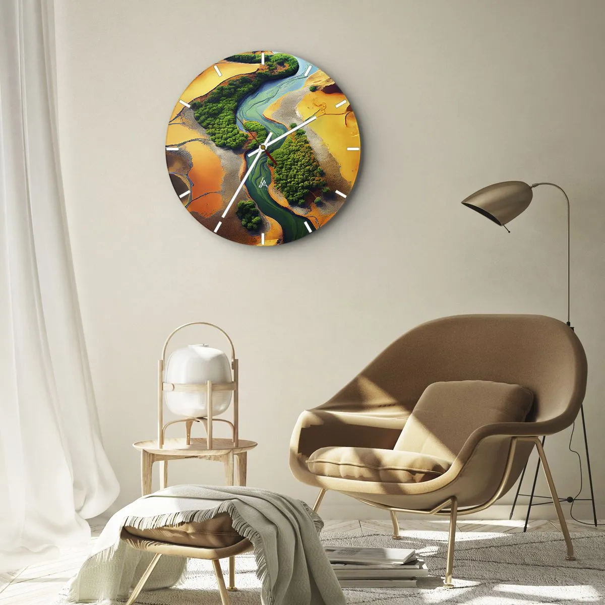 Horloge murale - Pendule murale - Rivière vivifiante - 30x30 cm