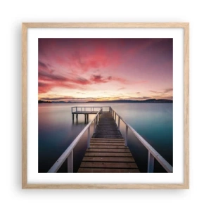 Affiche dans un chêne clair - Poster - La douce flamme du soir - 50x50 cm