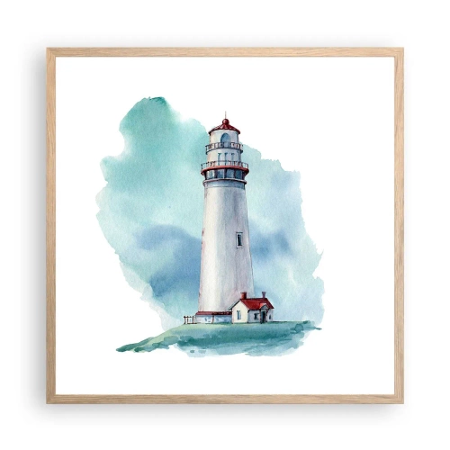 Affiche dans un chêne clair - Poster - La douce sœur du bleu - 60x60 cm