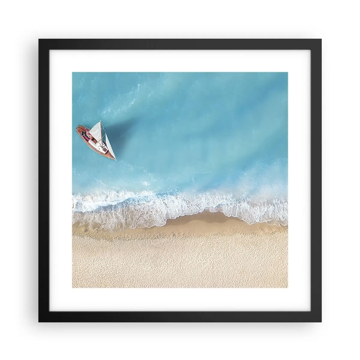 Affiche dans un cadre noir - Poster - A la frontière de l'azur et de l'or - 40x40 cm