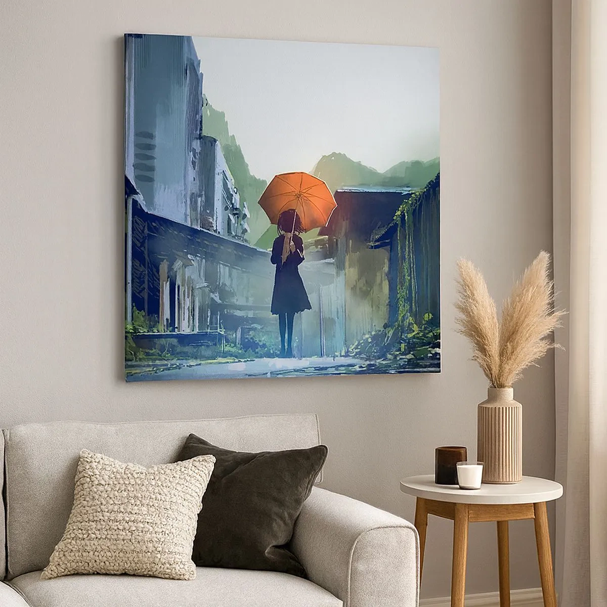 Impression sur toile - Image sur toile - Pluie vivifiante - 30x30 cm