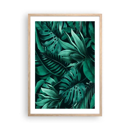 Affiche dans un chêne clair - Poster - Profondeur du vert tropical - 50x70 cm