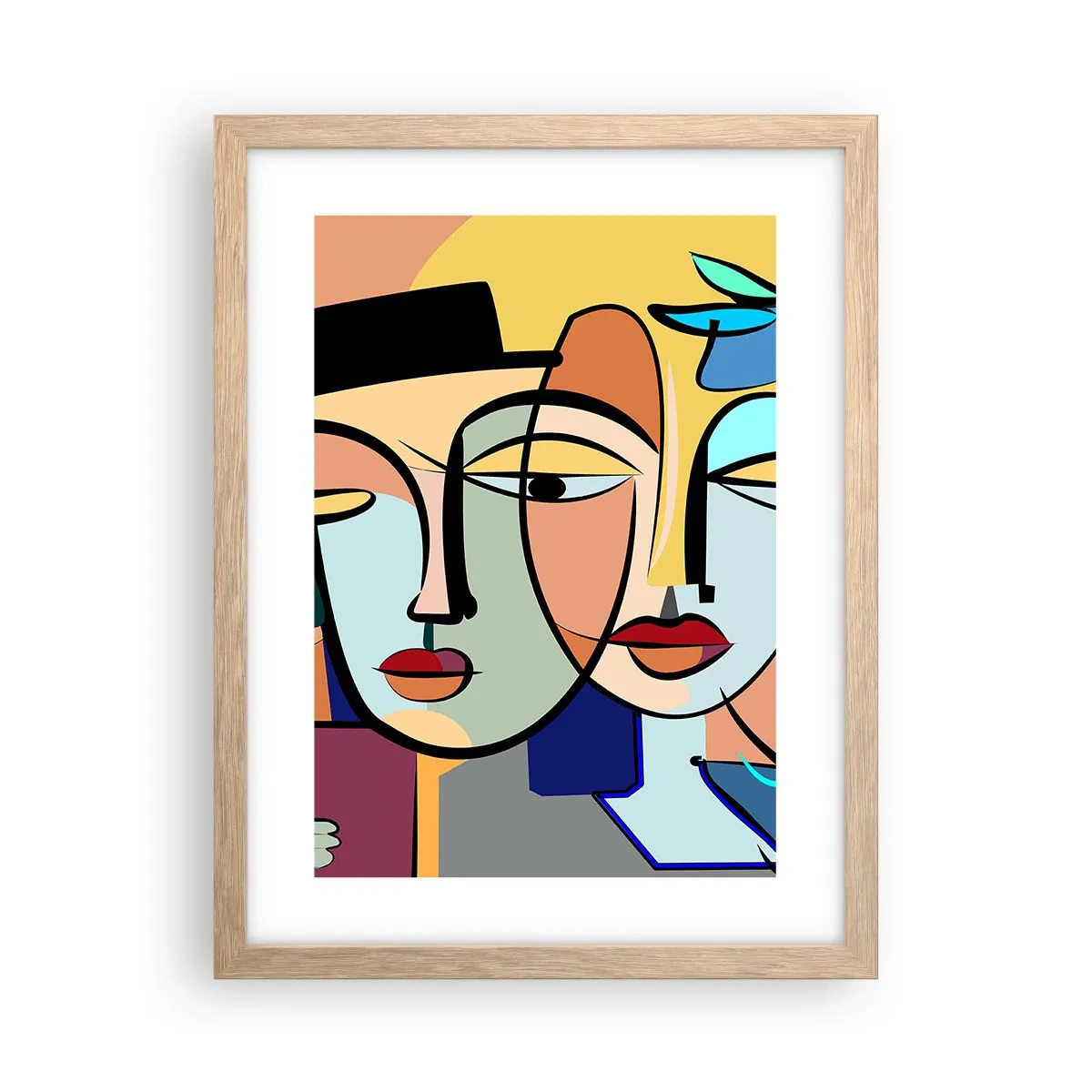 Affiche dans un chêne clair - Poster - Le Rendez-vous de Picasso - 30x40 cm