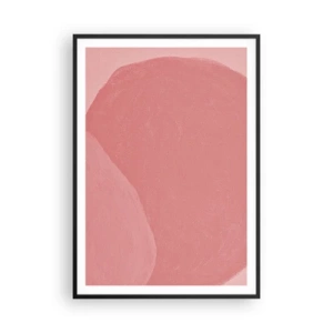 Affiche dans un cadre noir - Poster - Composition organique en rose - 70x100 cm
