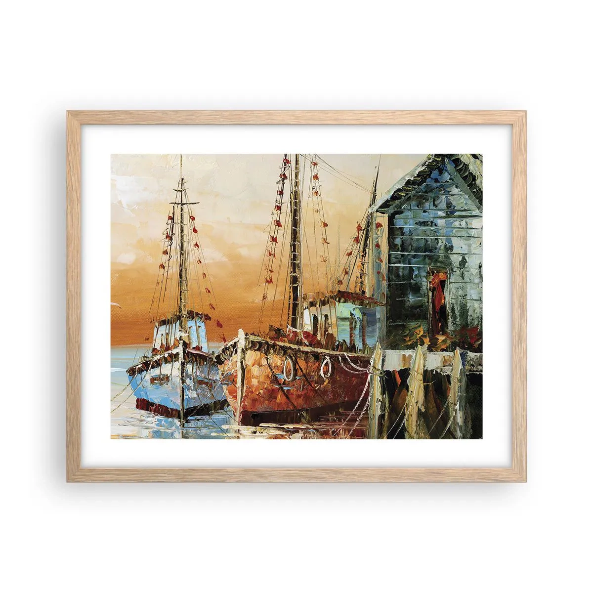 Affiche dans un chêne clair - Poster - Retour tranquille - 50x40 cm