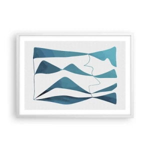 Affiche dans un cadre blanc - Poster - Abstraction : composé turquoise - 70x50 cm