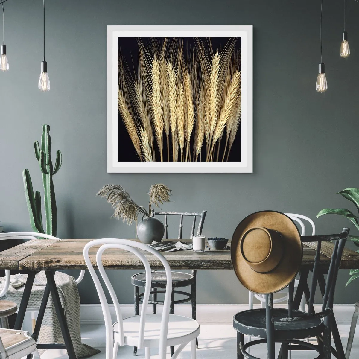 Affiche dans un cadre blanc - Poster - Magie rustique - 40x40 cm