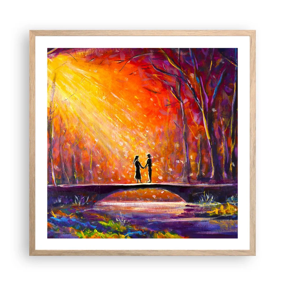 Affiche dans un chêne clair - Poster - Le ciel les aime aussi - 60x60 cm