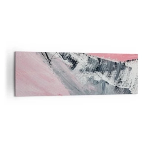 Impression sur toile - Image sur toile - Une composition abstraite dans les tons de rose et de gris. - 160x50cm - Composition assortie - Décoration murale moderne pour le salon et la chambre ARTTOR