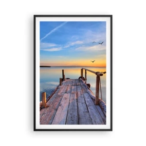 Affiche dans un cadre noir - Poster - Marcher droit vers le soleil - 61x91 cm