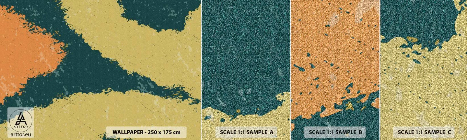 Échantillon de Papier Peint Premium Canvas - Abstraction – mouvement lent - Abstraction, Morceau, Vieilli - 100x30 cm