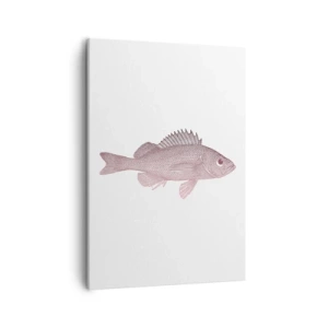 Impression sur toile - Image sur toile - Illustration détaillée d'un poisson sur fond blanc - 50x70cm - Poisson aux grands yeux - Décoration murale moderne pour le salon et la chambre ARTTOR