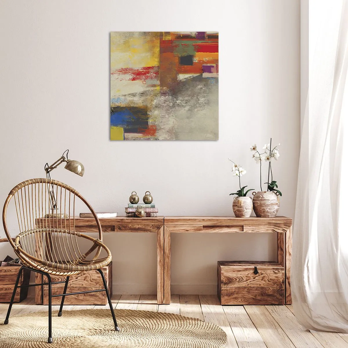 Impression sur toile - Image sur toile - Géométrie des couleurs - 60x60 cm