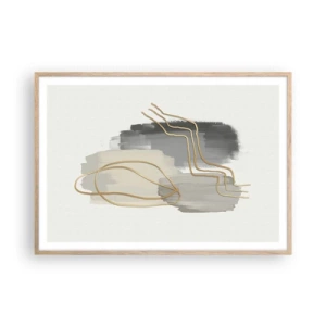 Affiche dans un chêne clair - Poster - Durée et mouvement - 100x70 cm