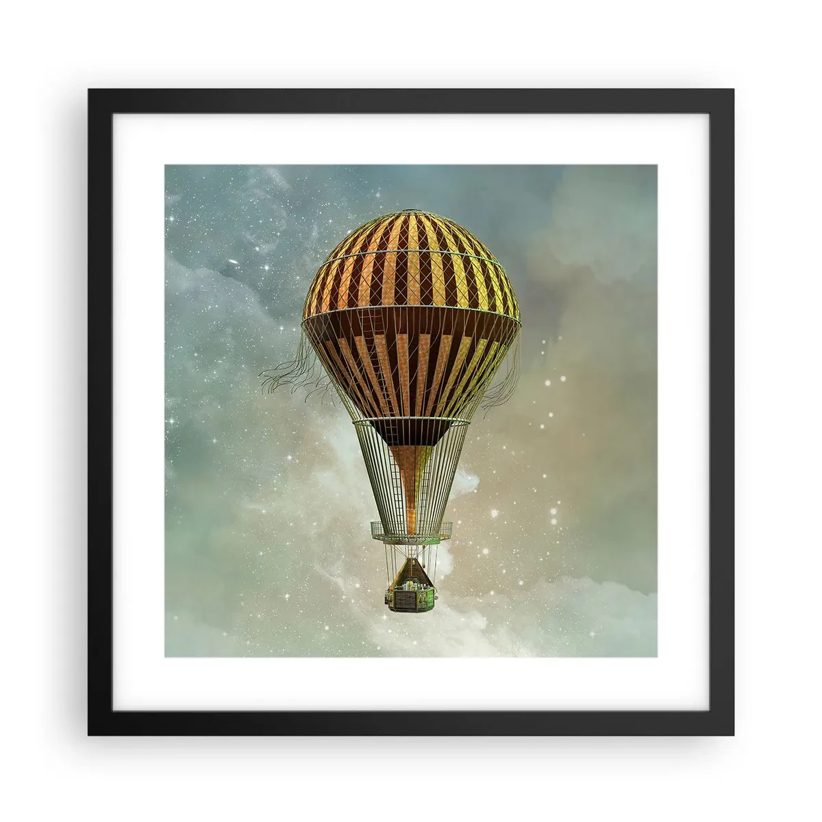 Affiche dans un cadre noir - Poster - Vols pionniers - 40x40 cm