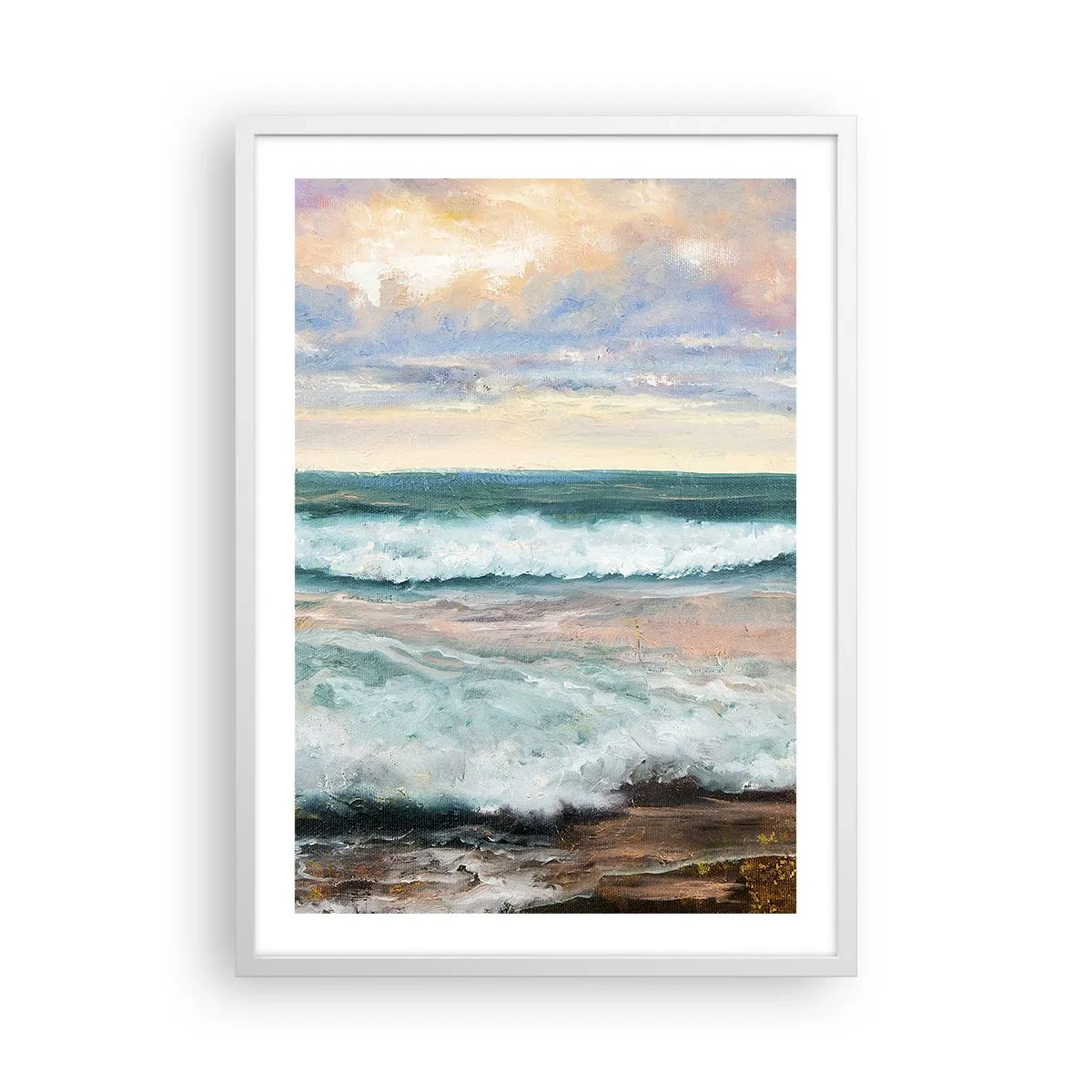 Affiche dans un cadre blanc - Poster - Ici tu adouciras ton âme - 50x70 cm