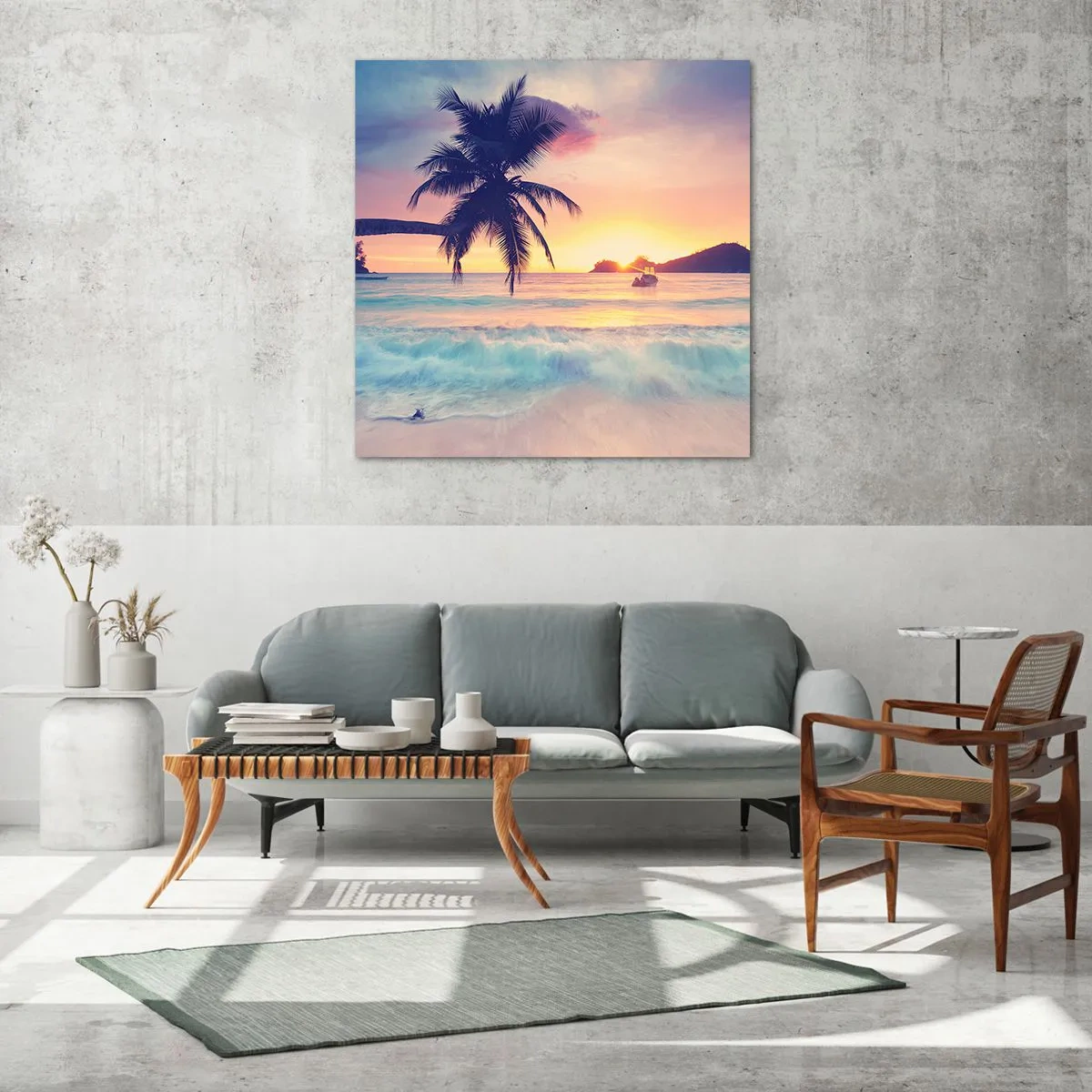 Impression sur verre - Image sur verre - Une soirée à la baie - 70x70 cm