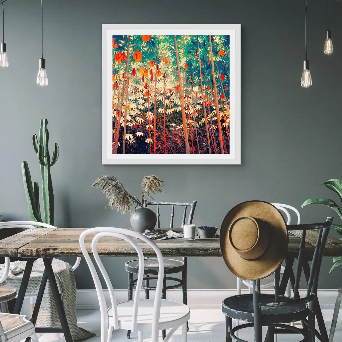 Affiche dans un cadre blanc - Poster - La vie secrète des feuilles - 50x50 cm