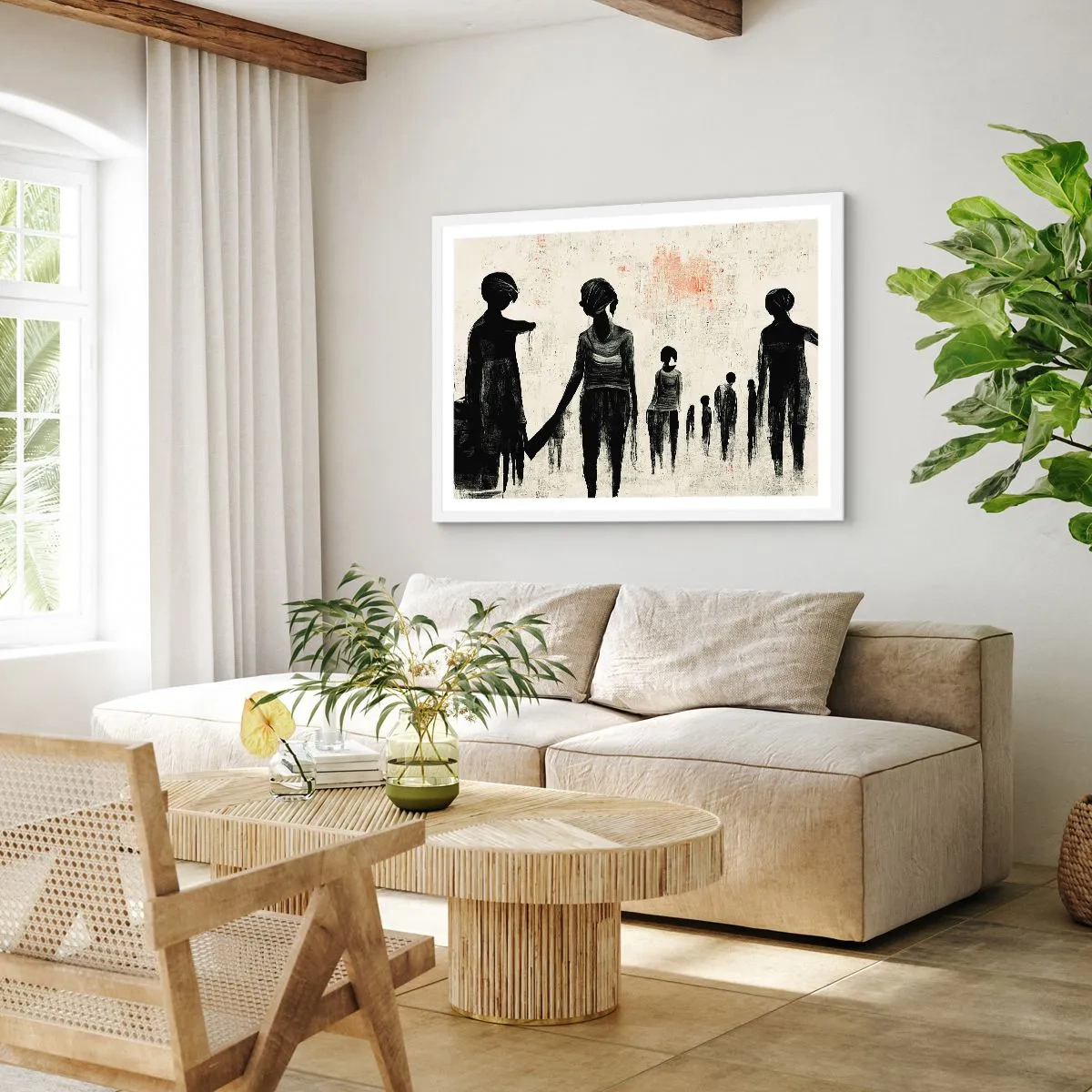 Affiche dans un cadre blanc - Poster - Contre la solitude - 70x50 cm