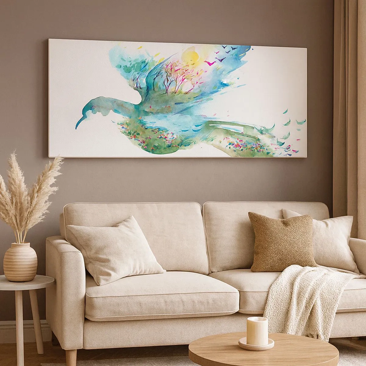 Impression sur toile - Image sur toile - Sur les ailes de la nature - 100x40 cm