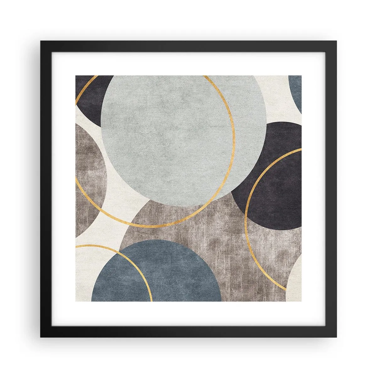 Affiche dans un cadre noir - Poster - Cercles sur cercles - 40x40 cm