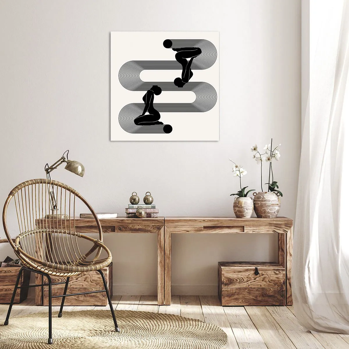 Impression sur toile - Image sur toile - Symétrie sensuelle - 70x70 cm