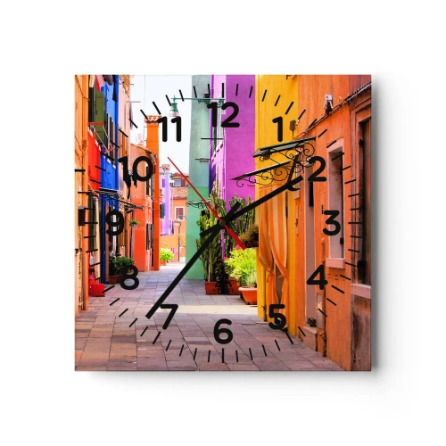 Horloge murale - Pendule murale - Allée arc-en-ciel - 40x40 cm