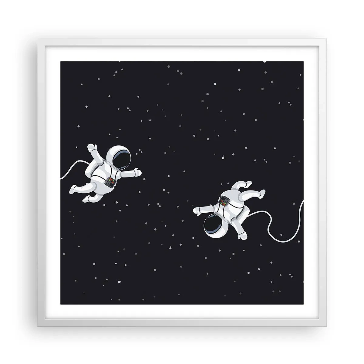 Affiche dans un cadre blanc - Poster - Sortie cosmique - 60x60 cm