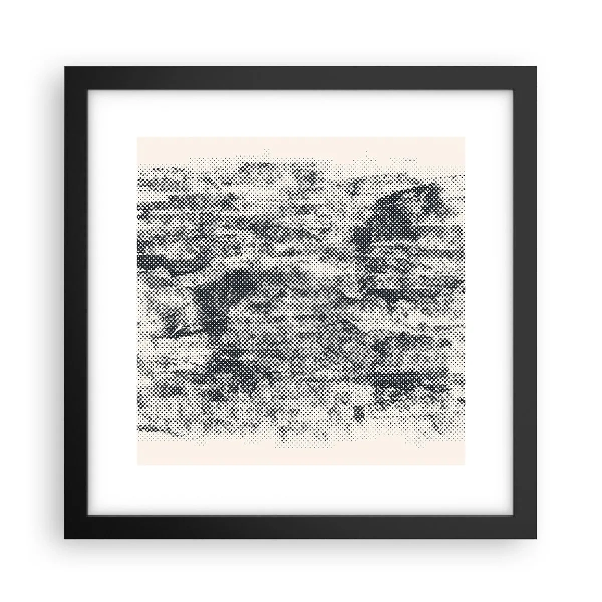 Affiche dans un cadre noir - Poster - Composition brumeuse - 30x30 cm
