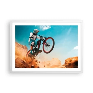 Affiche dans un cadre blanc - Poster - Démon de la folie du vélo - 70x50 cm