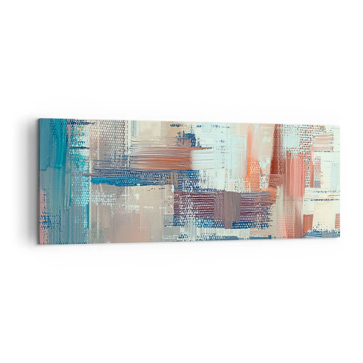 Impression sur toile - Image sur toile - Composition abstraite dans les tons de bleu et de beige - 140x50cm - Atteindre la lumière - Décoration murale moderne pour le salon et la chambre ARTTOR