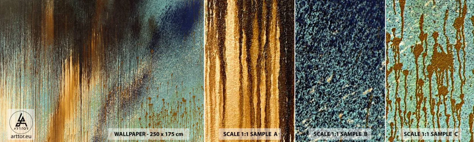 Échantillon De Papier Peint Standard Eco - Une composition de couleirs non fortuite - Abstraction, Industriel, Peinture - 100x30 cm