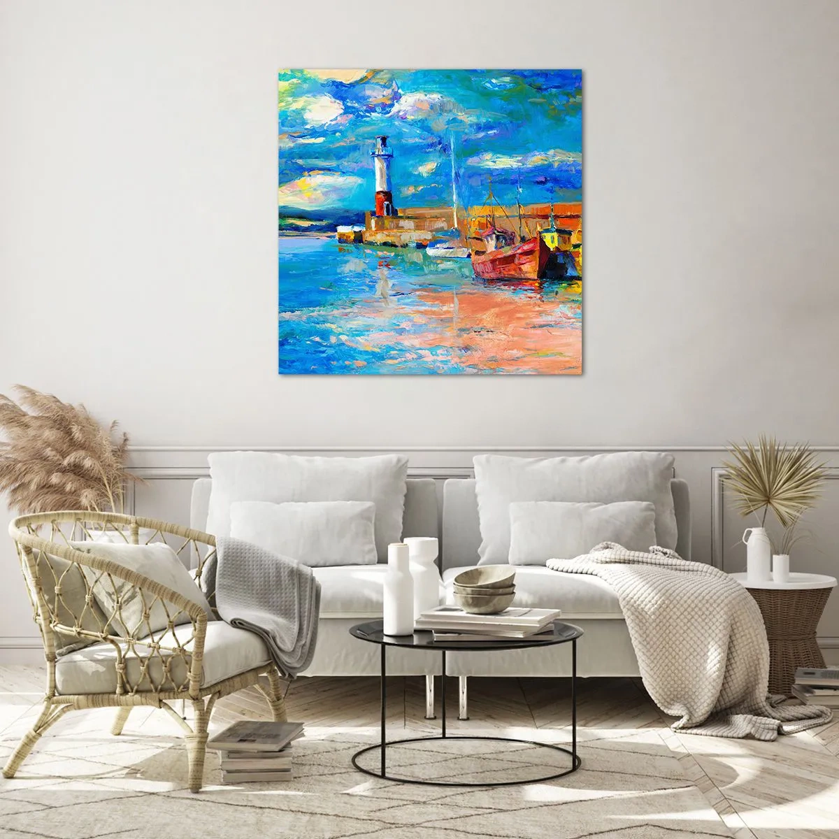 Impression sur verre - Image sur verre - Un après-midi dans la baie arc-en-ciel - 30x30 cm