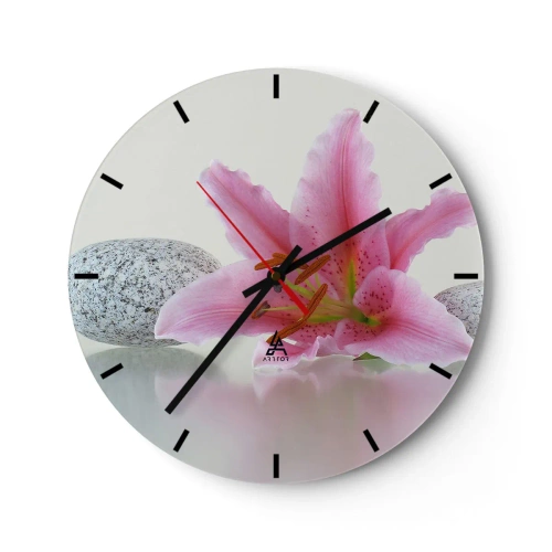 Horloge murale - Pendule murale - Étude de rose, gris et blanc - 40x40 cm