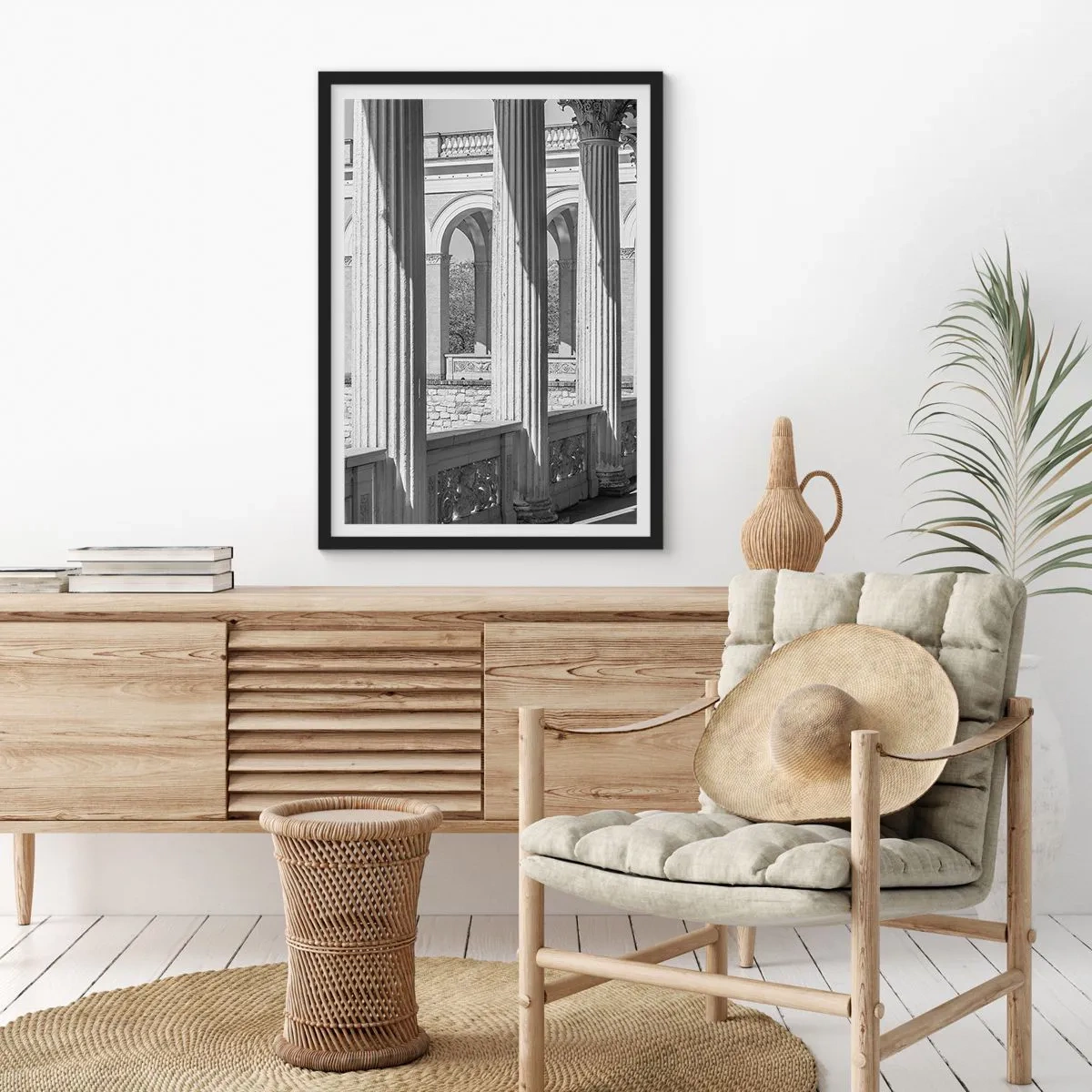 Affiche dans un cadre noir - Poster - Arcade ensoleillée - 70x100 cm