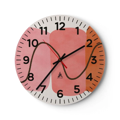 Horloge murale - Pendule murale - mouvement doux des formes - 30x30 cm