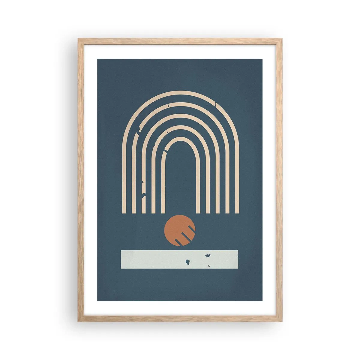 Affiche dans un chêne clair - Poster - Géométrie sur la grenade - 50x70 cm