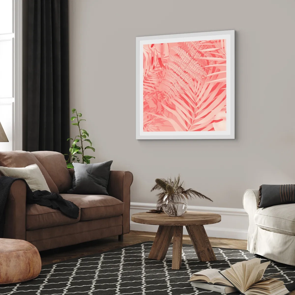 Affiche dans un cadre blanc - Poster - Concept de rose - 60x60 cm