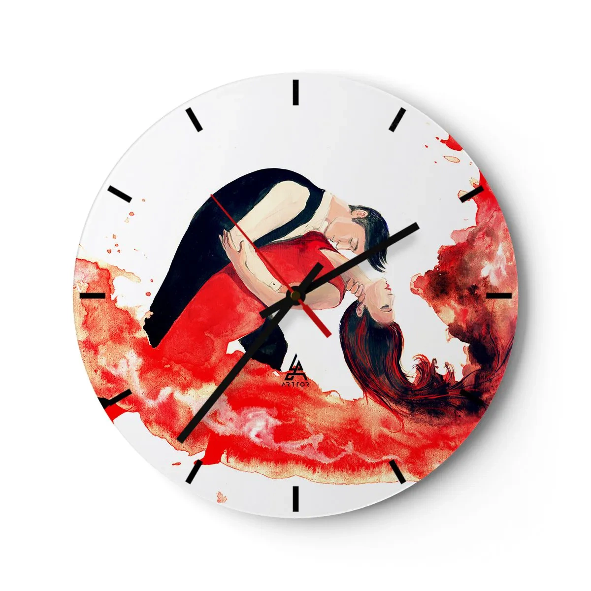 Horloge murale - Pendule murale - Tango - une vague sensuelle - 40x40 cm