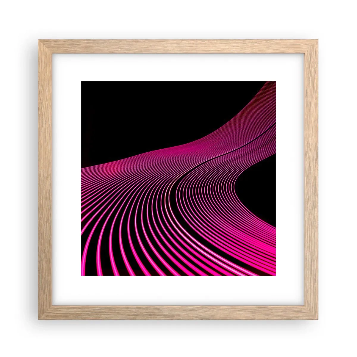 Affiche dans un chêne clair - Poster - Avenue de lumière - 30x30 cm