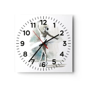 Horloge murale - Pendule murale - Enchantement du cygne - 30x30 cm
