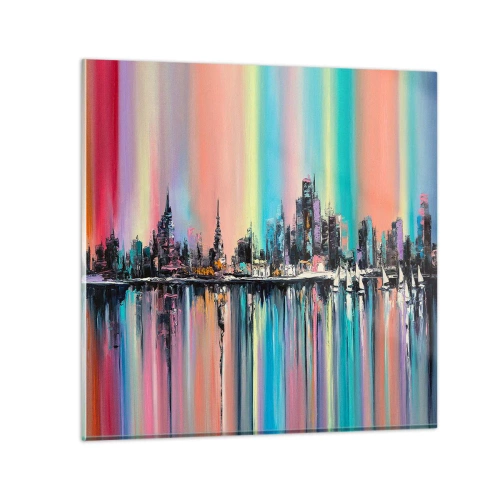 Impression sur verre - Image sur verre - Noyé par la lumière de la nuit - 50x50 cm