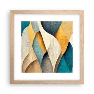 Affiche dans un chêne clair - Poster - Rythme et vague - 30x30 cm