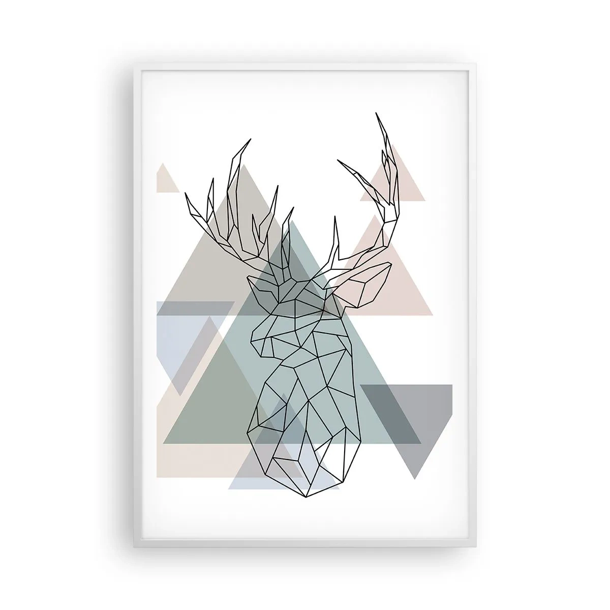 Affiche dans un cadre blanc - Poster - Dans une forêt géométrique - 70x100 cm