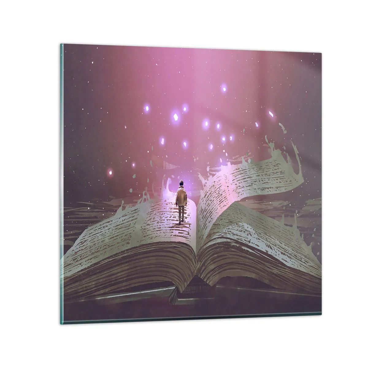 Impression sur verre - Image sur verre - Invitation à un autre monde - lisez ! - 70x70 cm