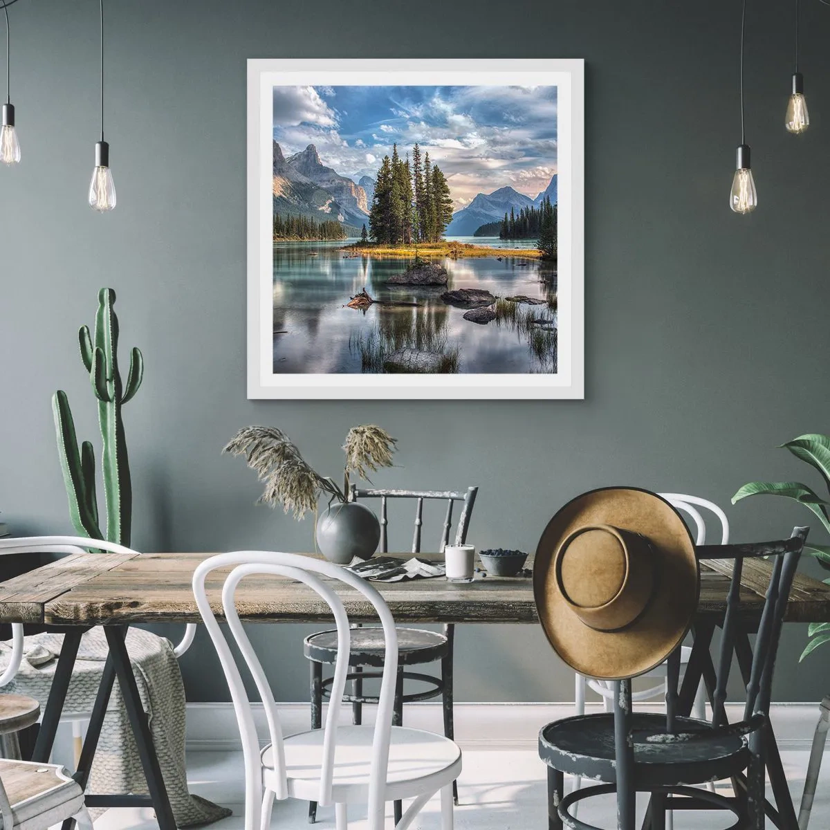 Affiche dans un cadre blanc - Poster - Sous les grandes eaux claires - 30x30 cm