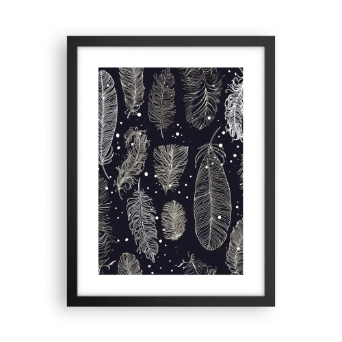 Affiche dans un cadre noir - Poster - Toile de plumes - 30x40 cm