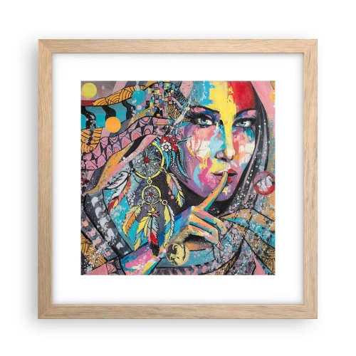 Affiche dans un chêne clair - Poster - Taisez-vous jusqu'à ce que vous compreniez - 30x30 cm