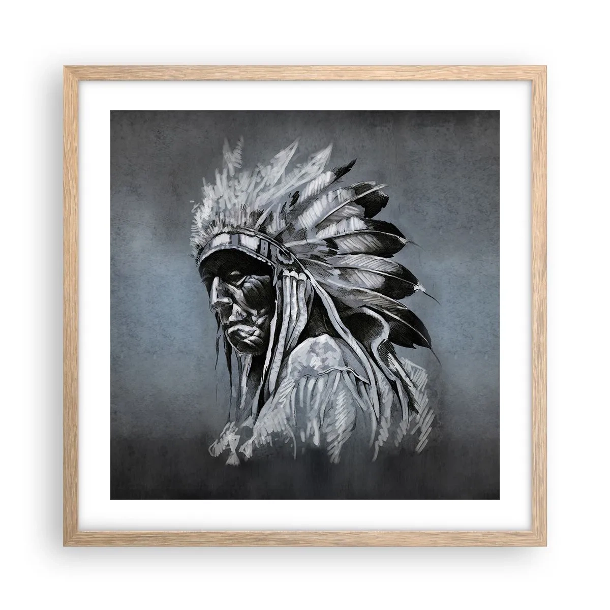 Affiche dans un chêne clair - Poster - Retour aux sources - 50x50 cm